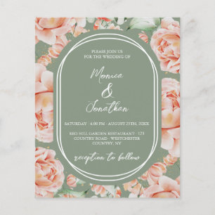 Budget Rustic Watercolor Floral Sage Blush Wedding