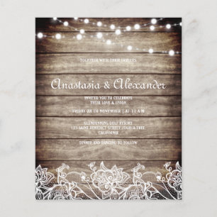 Budget Rustic wedding invitation. flyer