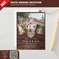 Budget Rustic Wedding Invites Photo Collage Modern