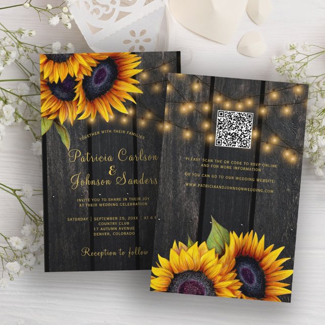 Budget rustic wedding QR CODE invitation (Creator Uploaded)