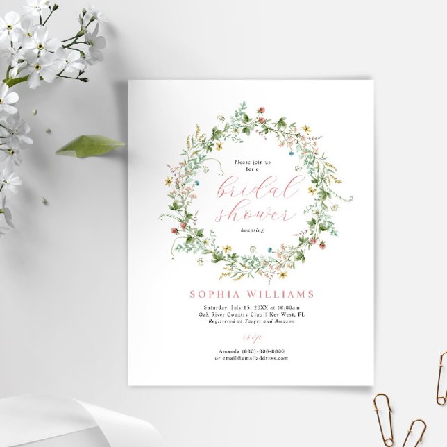 Budget Rustic Wildflowers Bridal Shower Invitation (Creator Uploaded)