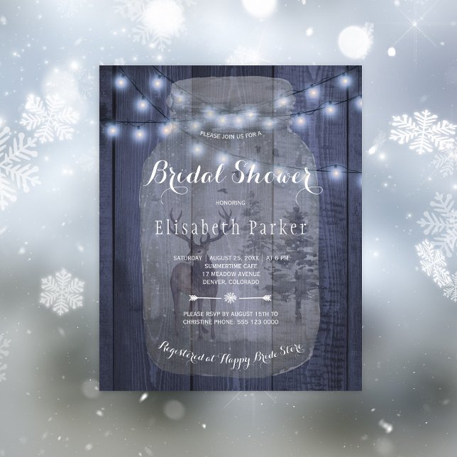Budget rustic winter bridal shower invitation flyer (Creator Uploaded)