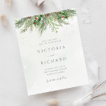 Budget Rustic Winter Greenery Save The Date<br><div class="desc">Beautiful affordable Save the date card featuring hand-painted botanical watercolor illustrations of winter greenery,  pine and spruce branches,  cones and holly berries. Perfect choice for winter or Christmas holiday themed weddings.</div>