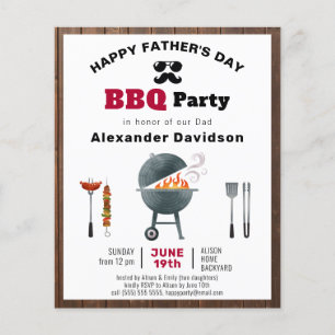 BUDGET Rustic Wood Father's Day BBQ Invitation