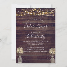 Budget Rustic Wood Floral Lights Bridal Shower