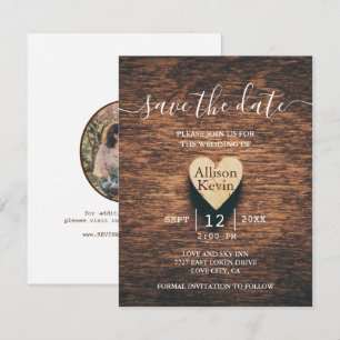 Budget Rustic Wood Save The Date Fall Wedding Card
