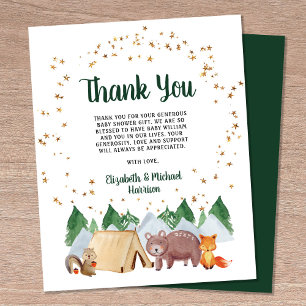 Budget Rustic Woodland Baby Shower Thank You