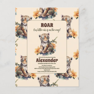 Budget Safari Animal Jungle Tiger Baby Shower  Flyer