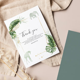 Budget Safari Animals Baby Shower Thank You Card