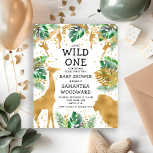 Budget Safari Wild One Baby Shower Invitation