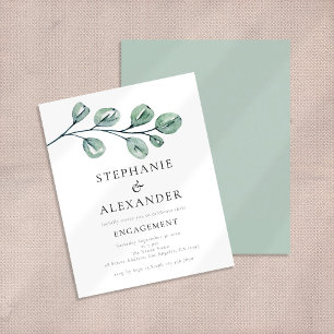 Budget Sage Eucalyptus Engagement Invite