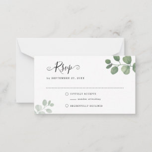 BUDGET Sage Eucalyptus Greenery RSVP Wedding Card
