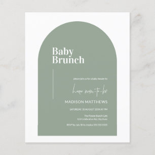 Budget Sage Green Arch Baby Brunch Baby Shower