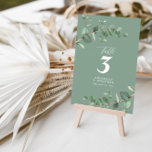 Budget sage green eucalyptus elegant wedding table invitation<br><div class="desc">Beautiful delicate elegant budget eucalyptus foliage wedding table number design. Modern elegant on trend sage green,  black,  navy blue and white stylish contemporary rustic collection. Ideal for spring,  summer,  fall,  autumn or winter weddings.</div>