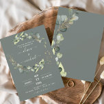 Budget Sage Green Eucalyptus Wedding Invitations Flyer<br><div class="desc">Budget Sage Green Eucalyptus Greenery Succulent Botanical Watercolor Spring Wedding Invitations on White background - includes beautiful and elegant script typography with modern botanical leaves and greenery for the special Wedding day celebration.</div>