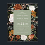 Budget sage green floral wedding details invite flyer<br><div class="desc">Budget rustic watercolor floral wedding invite and details card. With beautiful rust,  terracotta,  blush pink,  black and sage green pampas grass eucalyptus watercolor details. This modern wedding invite is sure to set the style for your big day.</div>