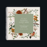 Budget sage green floral wedding guest book rustic<br><div class="desc">Terracotta,  natural,  sage green and black floral botanical stag modern rustic elegant arch wedding budget guest book favour decor design. Part of a modern collection.</div>
