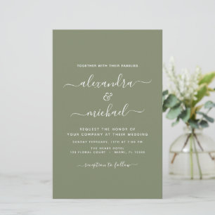 Budget Sage Green Wedding Modern Typography