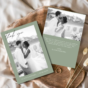 Budget Sage Green Wedding Thank You Cards