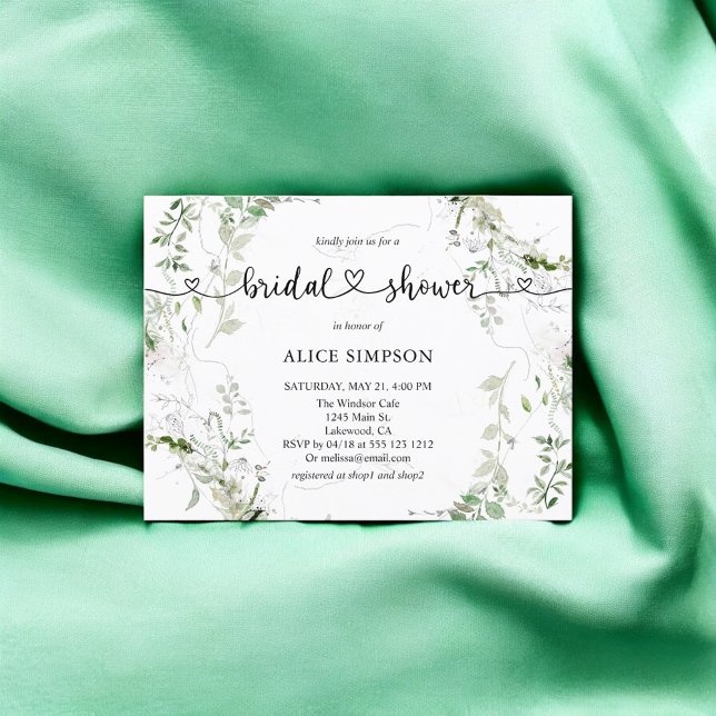 Budget Sage Greenery Botanical Bridal Shower Invitation Postcard (Creator Uploaded)