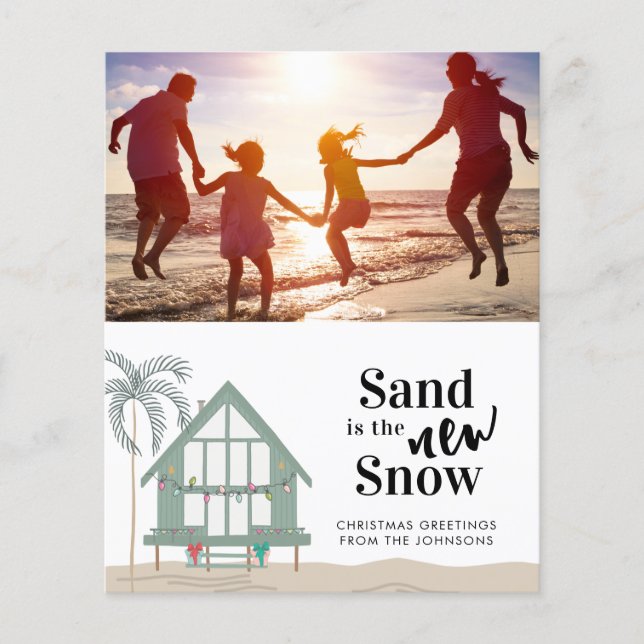 Budget Sand is the New Snow Photo Christmas Card (Front)