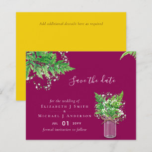 BUDGET Save the Date Fern Greenery Wedding