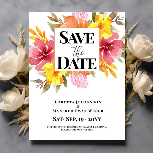 Budget Save the date Floral  Postcard (Creator Uploaded)