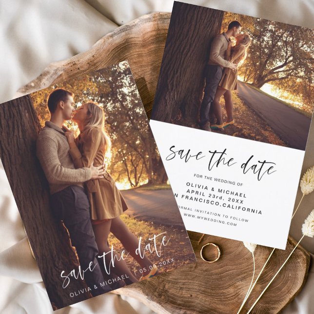 Budget Save the Date Handwritten Wedding Photo (Creator Uploaded)