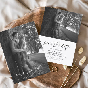 Budget Save the Date Handwritten Wedding Photo