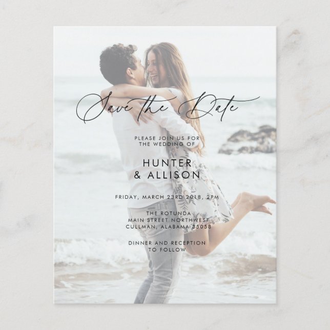 BUDGET Save The Date Invitation Flyer (Front)