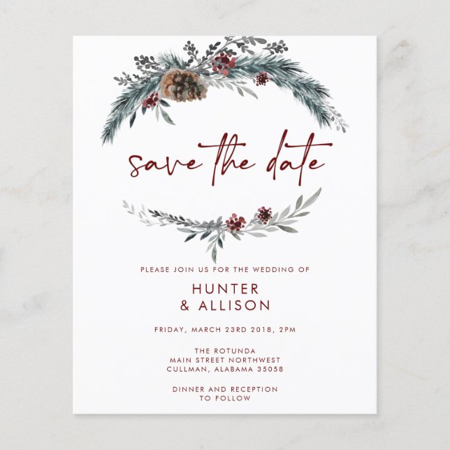 BUDGET Save The Date Invitation Flyer (Front)