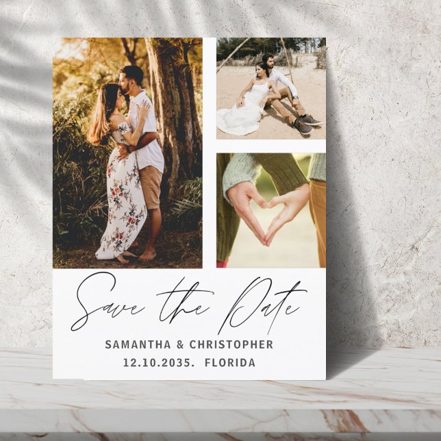  Budget Save The Date Photo Gold Script Invitation (Creator Uploaded)