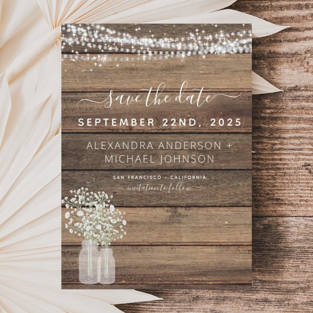 Budget Save the Date Rustic Farmhouse Invitation Flyer (Creator Uploaded)