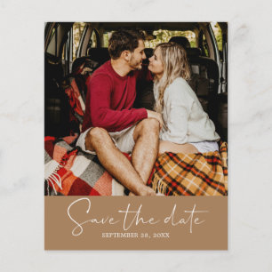 Budget Save the Date Script Gold Caramel Flyer