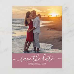 Budget Save the Date Script Purple Cassis Flyer
