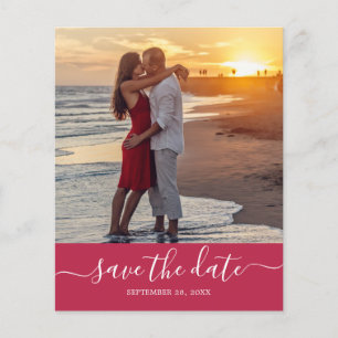Budget Save the Date Script Viva Magenta Flyer