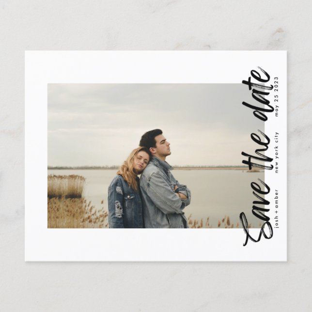 budget save the date Simple Photo border Flyer (Front)