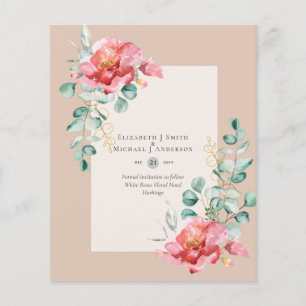 BUDGET SAVE THE DATES - White Roses Floral Flyer