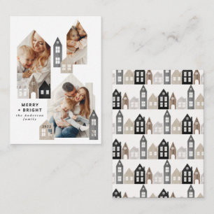 budget scandi Christmas Nordic houses 3 photo chic Card