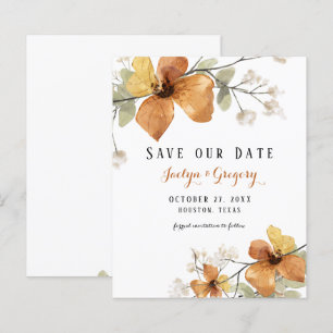 Budget Script Autumn Floral Save The Date