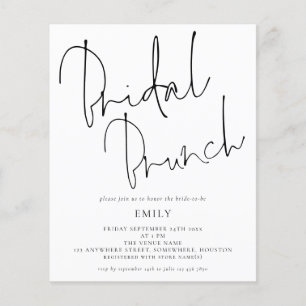 Budget Script Bridal Shower Brunch Invitation