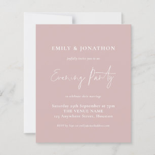 Budget Script Dusty Rose Wedding Evening Party
