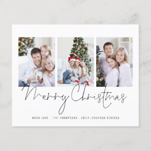 BUDGET Script Family 3 Photos Merry Christmas 