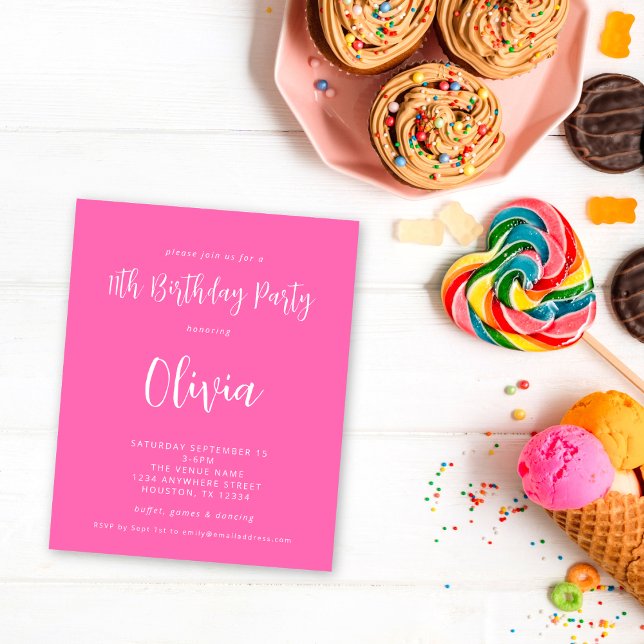 Budget Script Hot Pink 11th Birthday Party (Creator Uploaded)