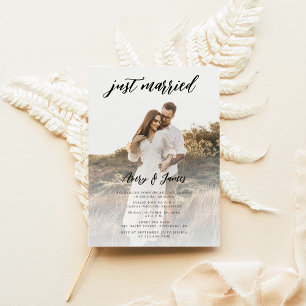 Budget Script Just Married Photo Wedding Elopement Flyer