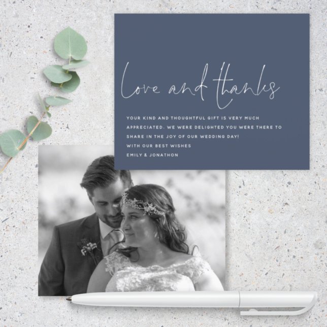 Budget Script Love Thanks Photo Wedding Navy (Creator Uploaded)