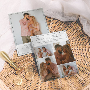 Budget Script Minimalist 5 Photo Collage Wedding