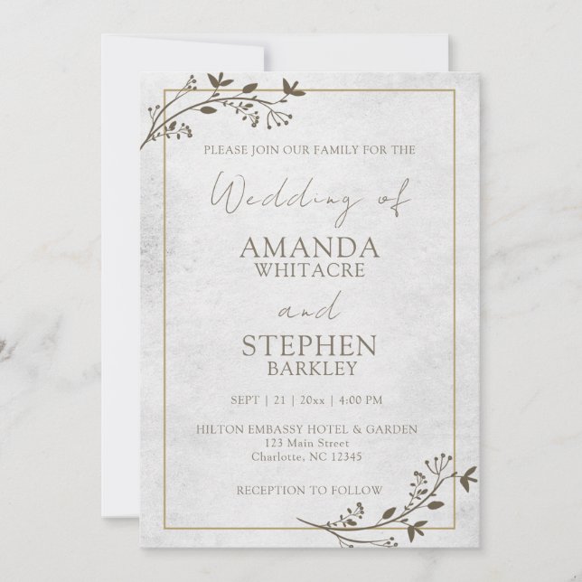 Budget Script Minimalist Wedding Invitation (Front)