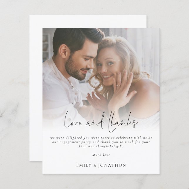 Budget Script Photo Engagement Love and Thanks (Front/Back)