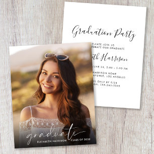 Budget Script Photo Graduation Party Invitation